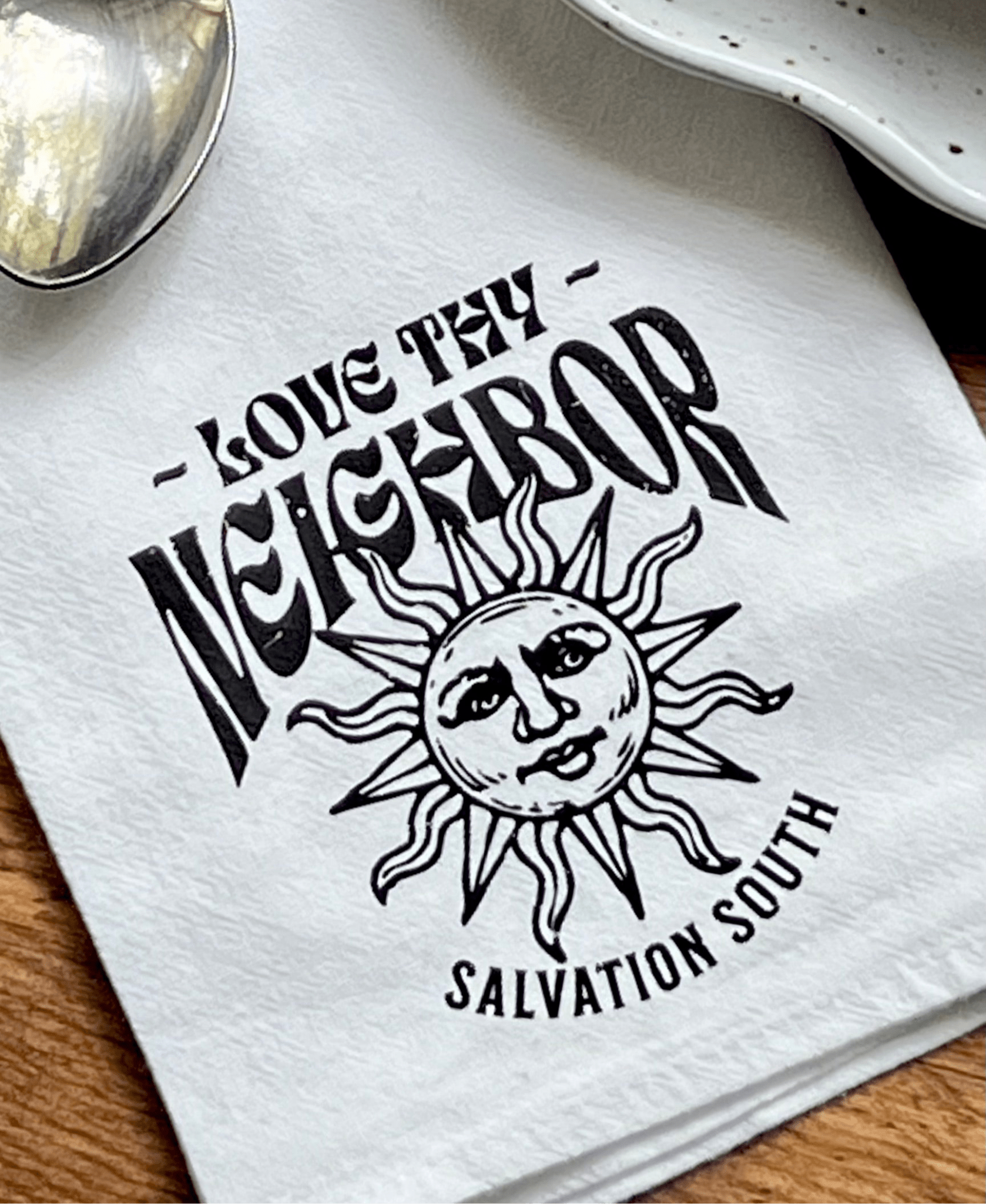 The Love Thy Neighbor Dinner Napkin/Hand Towel - Salvation South