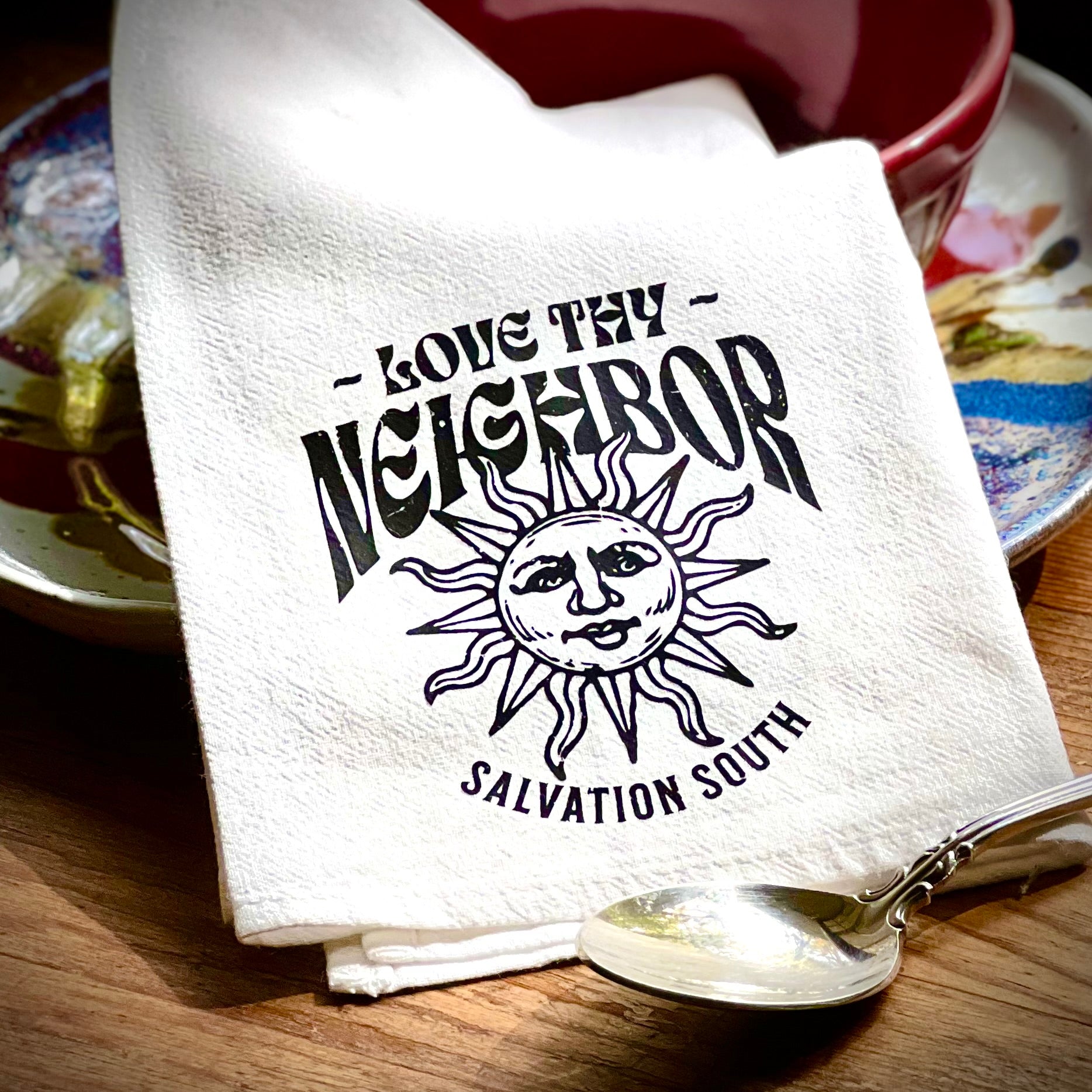 The Love Thy Neighbor Dinner Napkin/Hand Towel - Salvation South