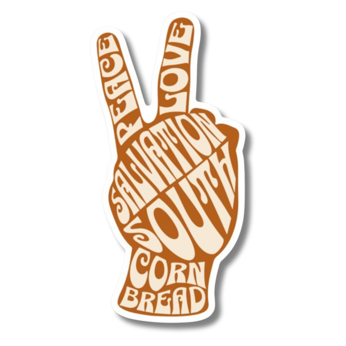 Peace, Love and Cornbread Sticker