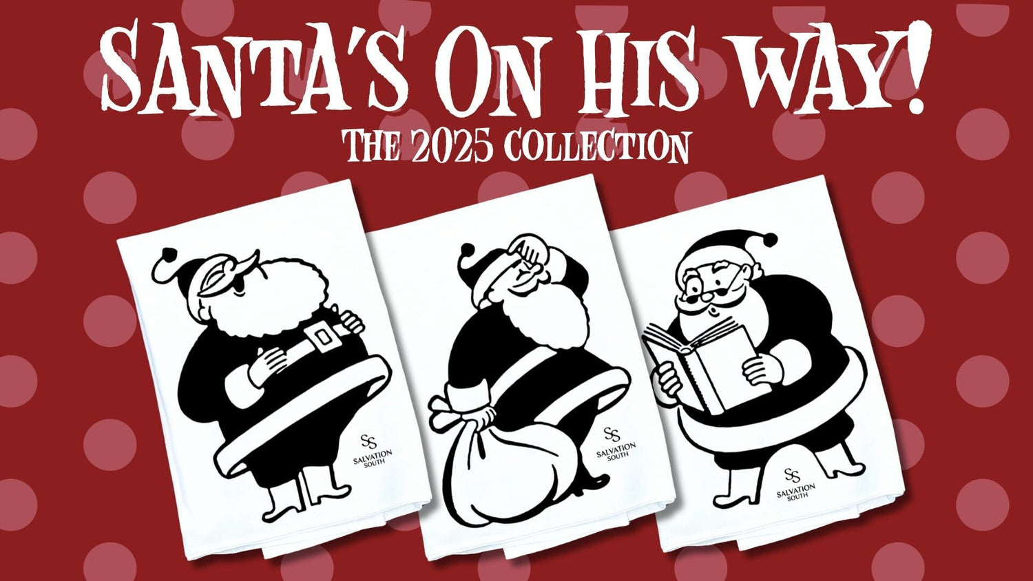 Salvation South holiday santa tea towel