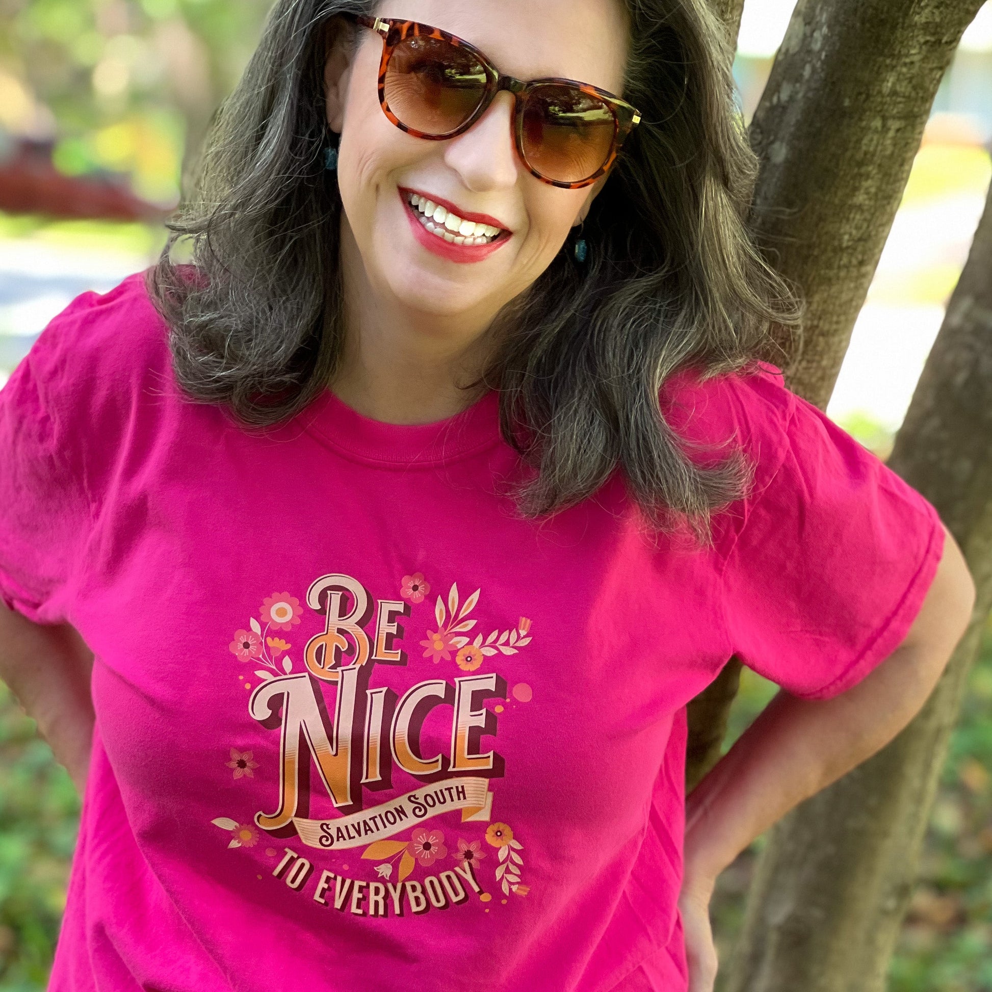 Salvation South - The Be Nice To Everybody T-shirt - Pink - Stacy Reece